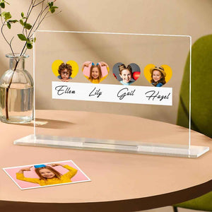 Custom Plaque Acrylic Photo Ornaments Heart-shaped Memorable Gift for Couple