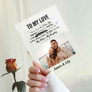 TO MY LOVE - Personalized Photo Plaque Anniversary Gifts For Husband Valentine's Day Gift For Him