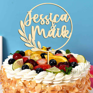 Custom Name Cake Topper Personalized Wooden Birthday Party Wedding Cake Decoration