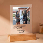 Best Friend Forever Plauqe Custom Photo Acrylic Sheet with Wood Stand