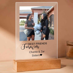 Best Friend Forever Plauqe Custom Photo Acrylic Sheet with Wood Stand