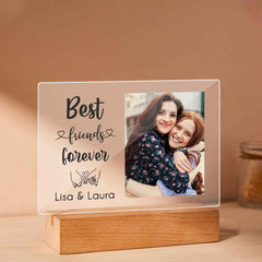 Best Friend Forever Plauqe Custom Photo Acrylic Sheet with Wood Stand