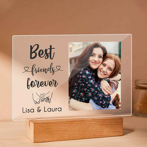 Best Friend Forever Plauqe Custom Photo Acrylic Sheet with Wood Stand