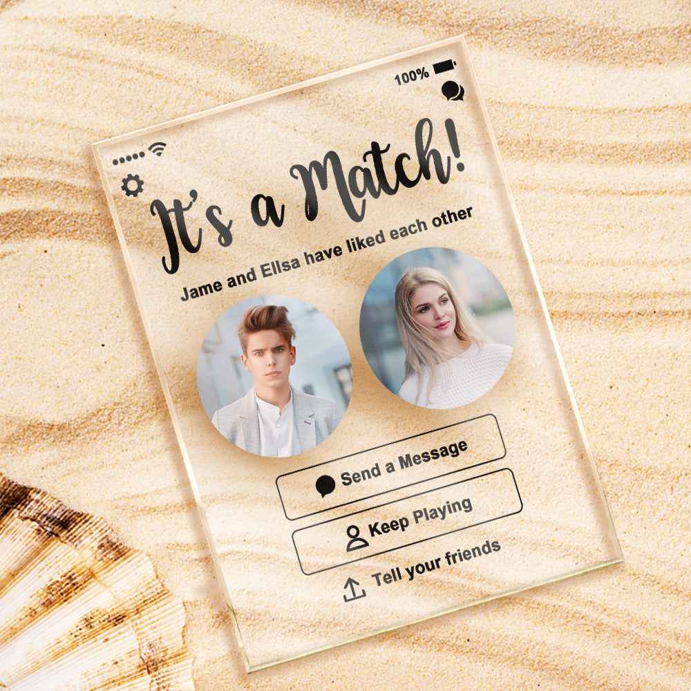 Personalized Perfect Match With Photos Keychain/Plaque/Night Light