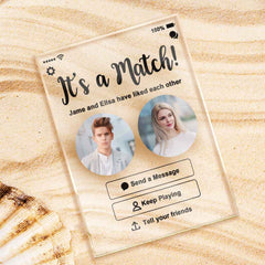 Personalized Perfect Match With Photos Keychain/Plaque/Night Light