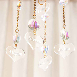 Custom Engraved Wind Chimes Heart Crystal Home Gifts