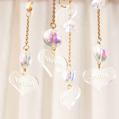 Custom Engraved Wind Chimes Heart Crystal Home Gifts