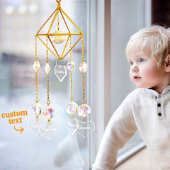 Custom Engraved Wind Chimes Heart Crystal Home Gifts