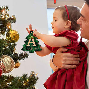 Personalized Christmas Initial Ornaments Custom Name Christmas Wood Ornament Decorations Gifts