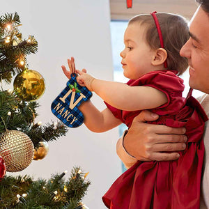 Personalized Christmas Initial Ornaments Custom Name Christmas Wood Ornament Decorations Gifts