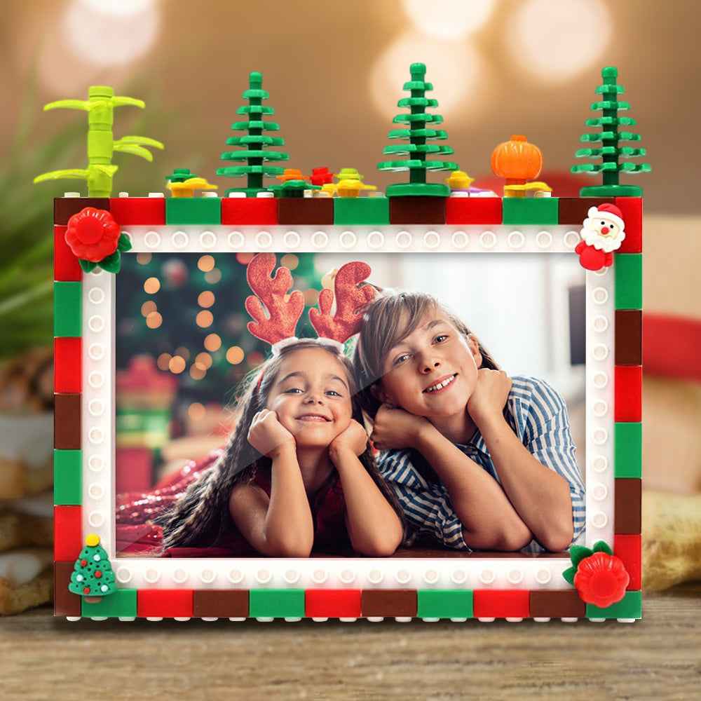 Custom Christmas Building Blocks Photo Frame