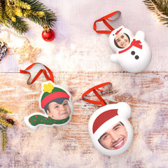Personalised Christmas Ornament Hanging Doll Decorations - Set of 3 Funny Customisable Photo Gifts