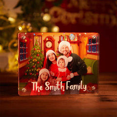 Custom Christmas Acrylic Ornaments Personalized Engraved Photo Magnetic Desktop Picture Ornaments