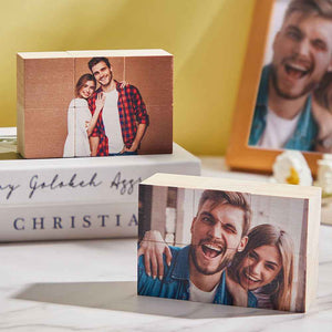 Custom Photo Block Puzzle Personalized Wooden Rectangular Jigsaw Puzzle Block