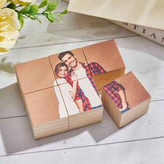 Custom Photo Block Puzzle Personalized Wooden Rectangular Jigsaw Puzzle Block