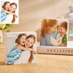 Custom Photo Wooden Block Puzzle Personalized Puzzle Block Decor Gift For Mom