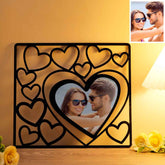 Custom Heart-shaped Photo Frame Wood Acrylic Photo Decor Anniversary Gift for Lover