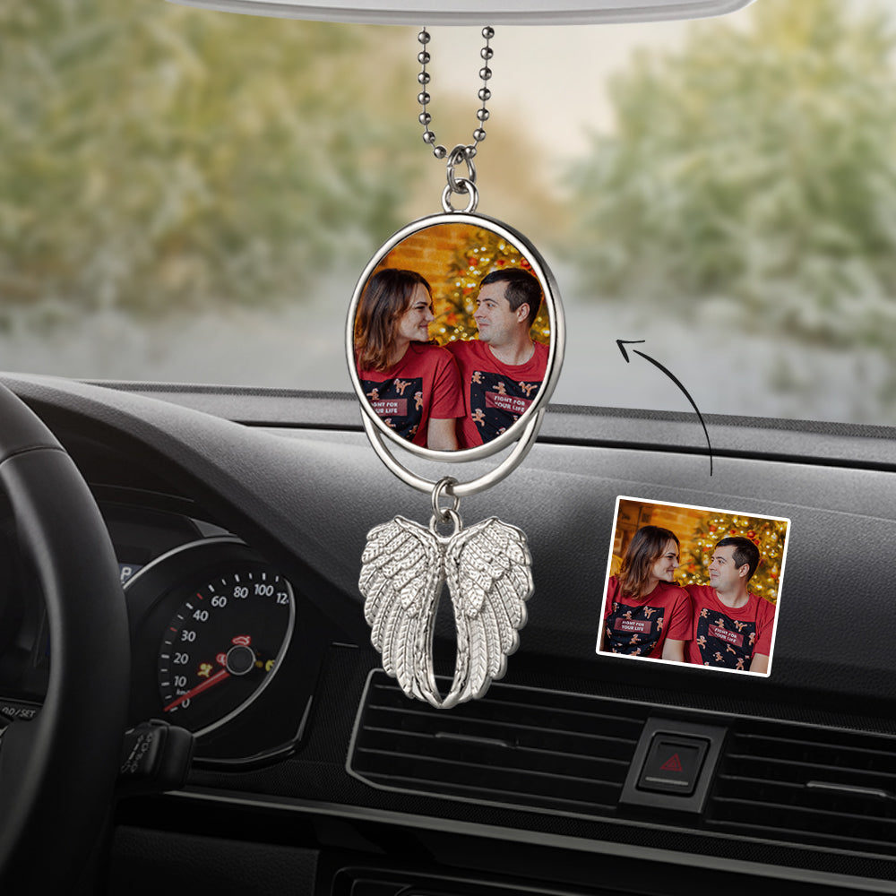Personalised Photo Angel Wings Christmas Ornament - Custom Memorial Gift
