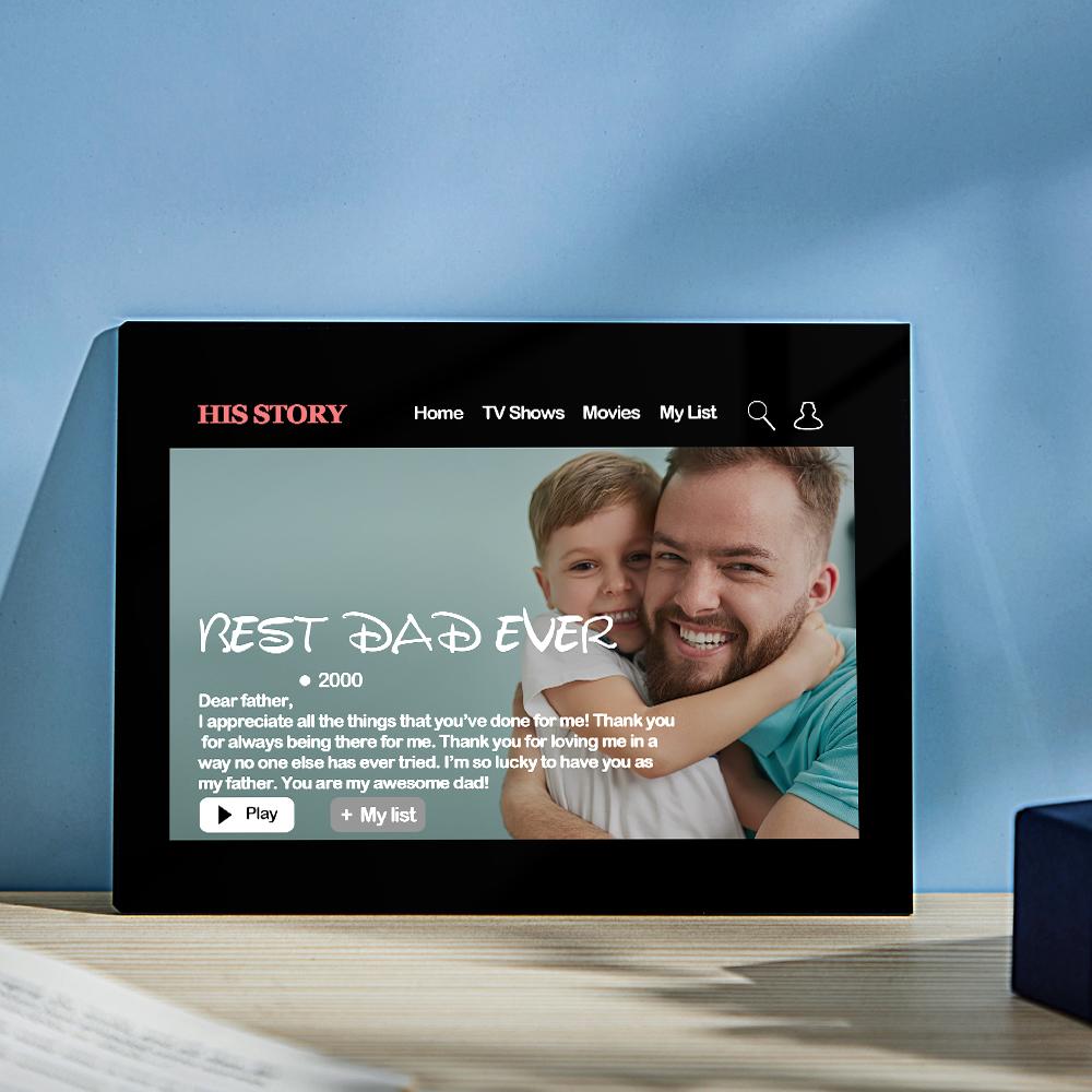 Luxury personalised movie poster plaque on display showing crisp photo print and engraved wording — bespoke cinema plaque keepsake