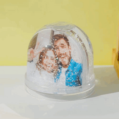 Personalised Photo Snow Globe with Floating Sparkles | Unique Romantic Gift