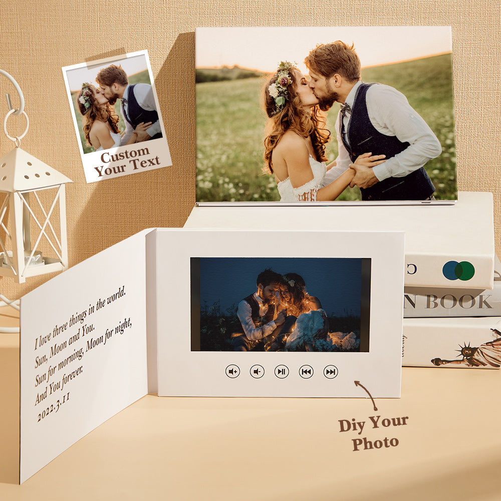 Personalised Video Photo Book With Text | 1GB Memory | Rechargeable Keepsake Gift