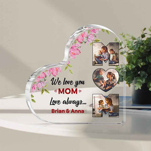 Custom Photo Acrylic Heart Flower Mother's Day Gift Personalized Acrylic Hearts for Mom