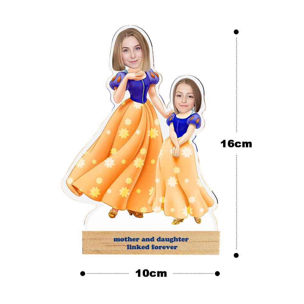 Personalized Face MiniMe Plaque Princess Mother and Daughter Desk Decor Gifts for Mom