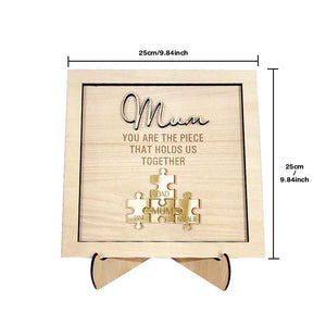 You Are the Piece That Holds Us Together Personalized Mum Puzzle Plaque Mother's Day Gift