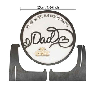 Personalized Dad Round Puzzle Plaque You Are the Piece That Holds Us Together Father's Day Gift