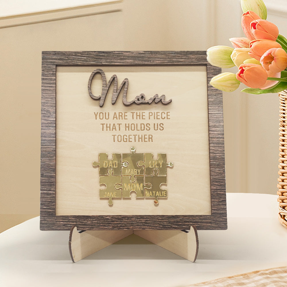 Personalised Mum Puzzle Plaque - 'You Are the Piece That Holds Us Together' Mother's Day Gift