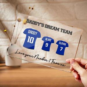 Custom Plaque With Names Gifts for Dad - Daddy's Dream Team