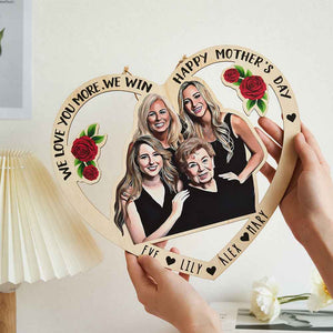 Custom Photo Engraved Pendant Heart Shaped Mother's Day Gifts