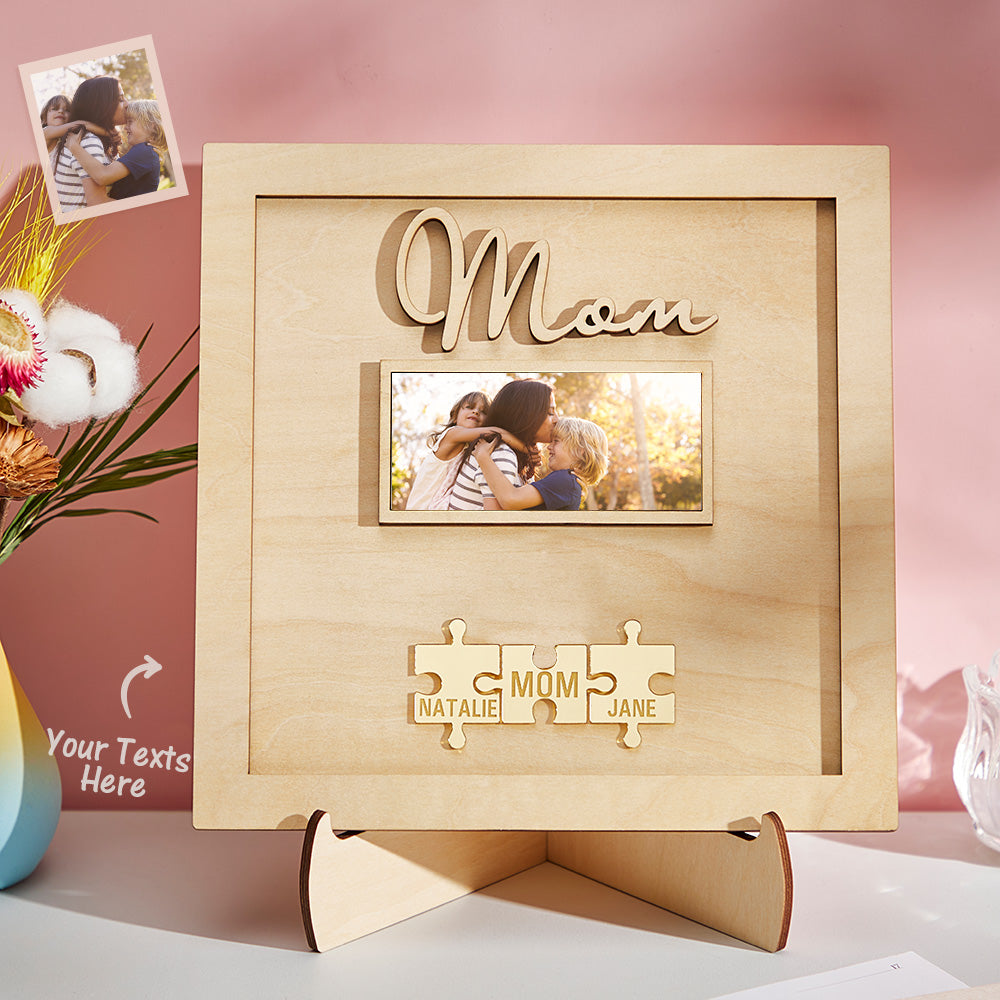Personalised Mother's Day Puzzle Photo Ornament - Custom Wooden Commemorative Gift