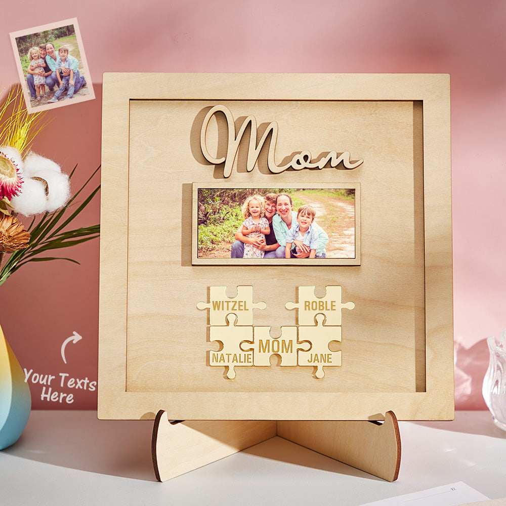 Personalised Mother's Day Puzzle Photo Ornament - Custom Wooden Commemorative Gift