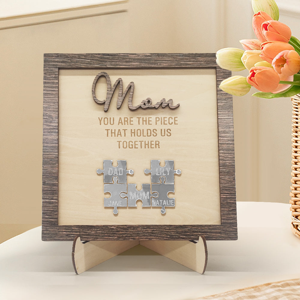 Personalised Mum Puzzle Plaque - 'You Are the Piece That Holds Us Together' Mother's Day Gift