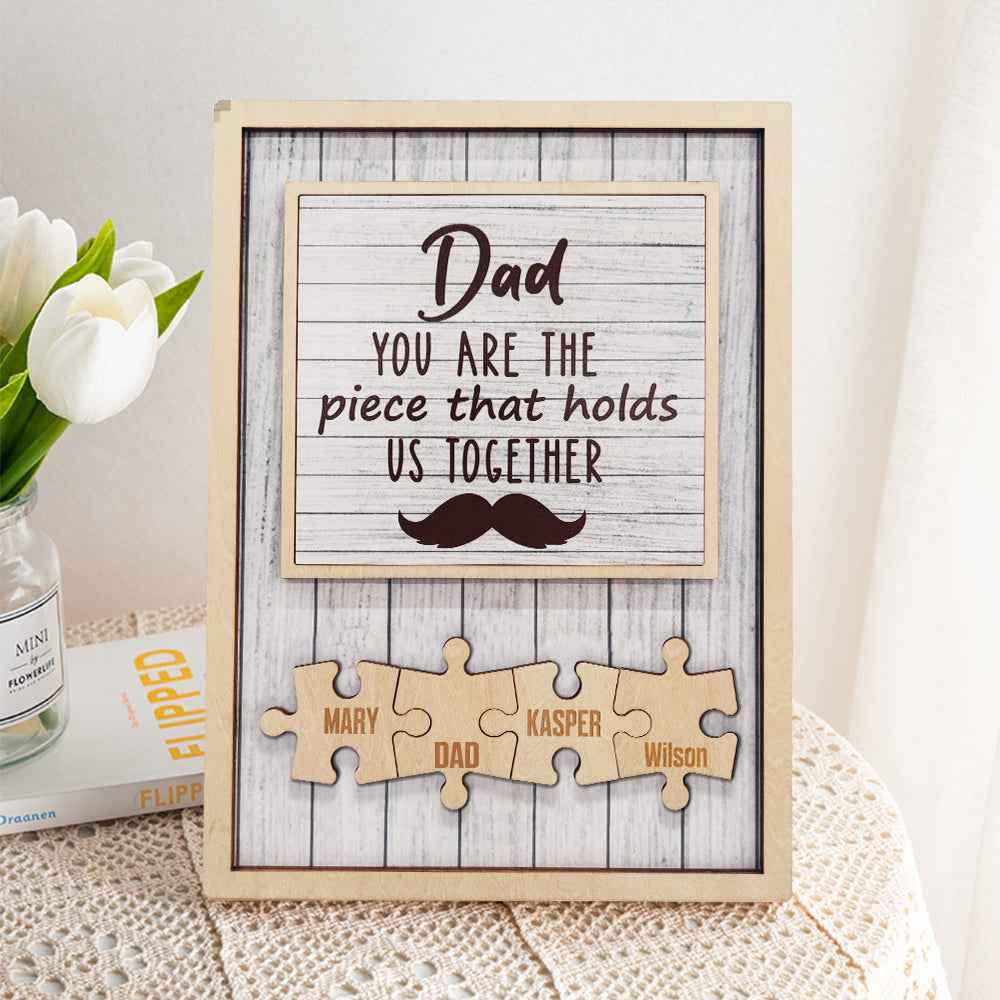 Personalized Dad Puzzle Beard Plaque You Are the Piece That Holds Us Together Gifts for Dad