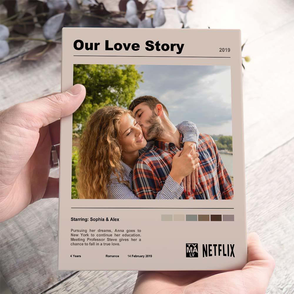 Personalised Movie Poster Plaque | Custom TV Show Love Story Gift for Couples