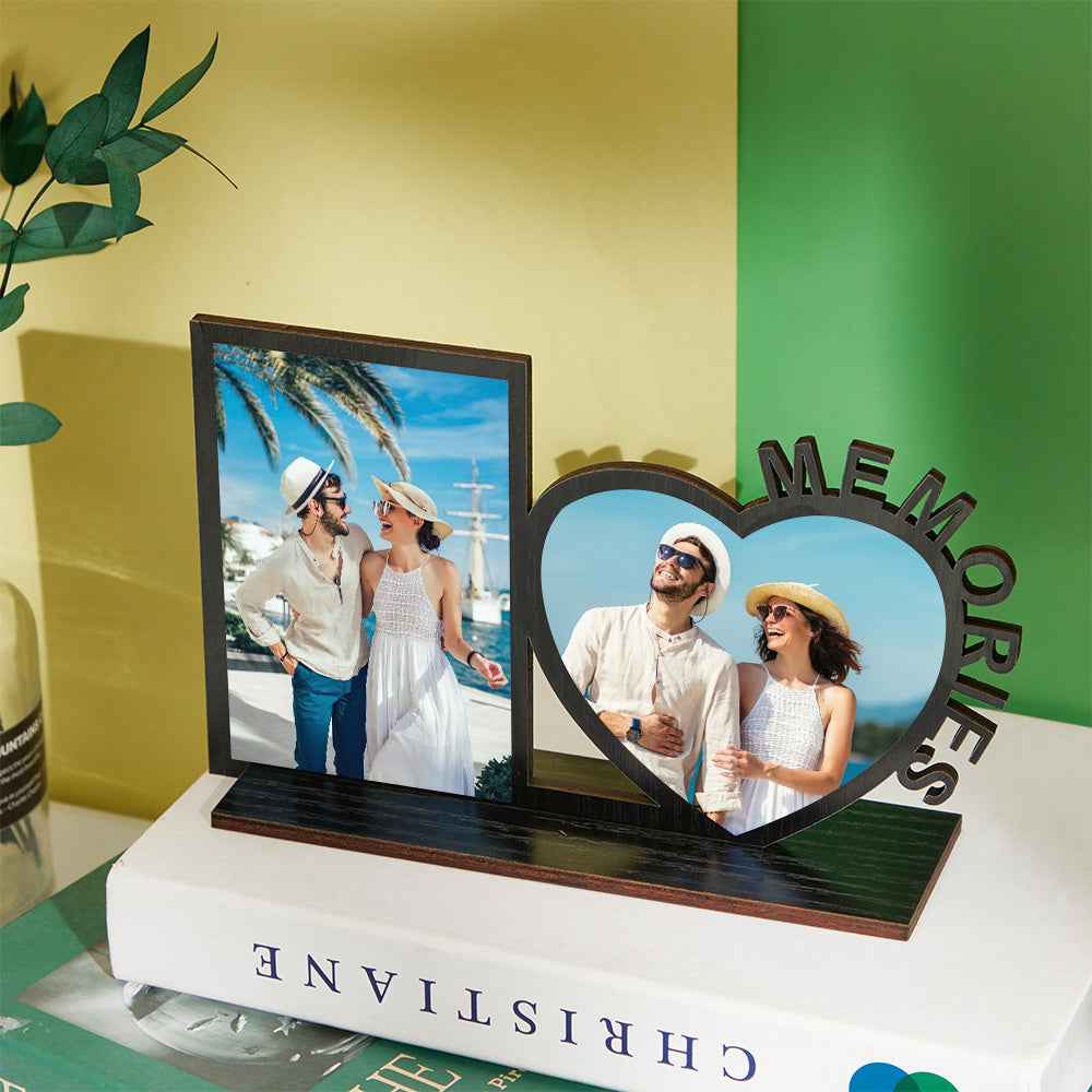 Memories Photo Frame Personalized Wood Decoration for Couples