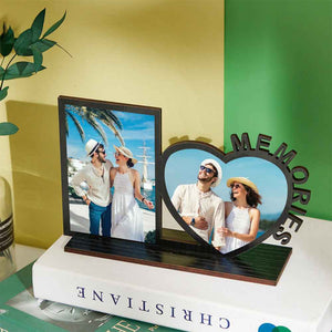 Memories Photo Frame Personalized Wood Decoration for Couples