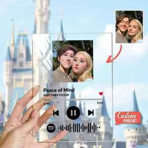 Scannable Music Code Comic Filter Plaque Keychain Music and Photo Acrylic Gifts for Couple
