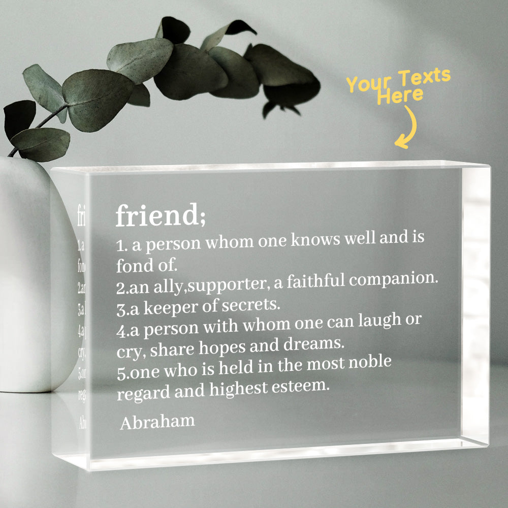 Personalised Engraved 2D Crystal Glass Block with LED Base - Custom Photo Gift