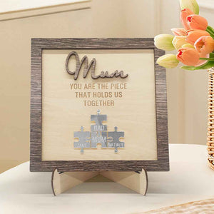 Personalised Mum Puzzle Plaque You Are the Piece That Holds Us Together Mother's Day Gift