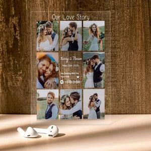 Acrylic Music Plaque & LED Light Custom Night Light Photo Lamp Birthday Anniversary Christmas Gift for Wife Husband Her Him Song Gifts