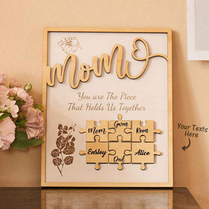 Custom Name Puzzle Ornament Wooden Gifts for Mother's Day