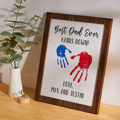 Custom Engraved Ornament Creative Handprint Best Dad Ever Father's Day Gifts