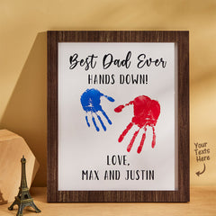 Personalised Handprint Ornament - Best Dad Ever Engraved Father's Day Gift