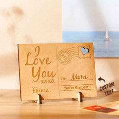 Personalized Sending Love Message Wood Standing Custom Postcard Gifts