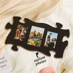 Custom Photo Black Puzzle Piece Wall Sign Picture Holder Wall Art Plaque