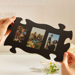 Custom Photo Black Puzzle Piece Wall Sign Picture Holder Wall Art Plaque