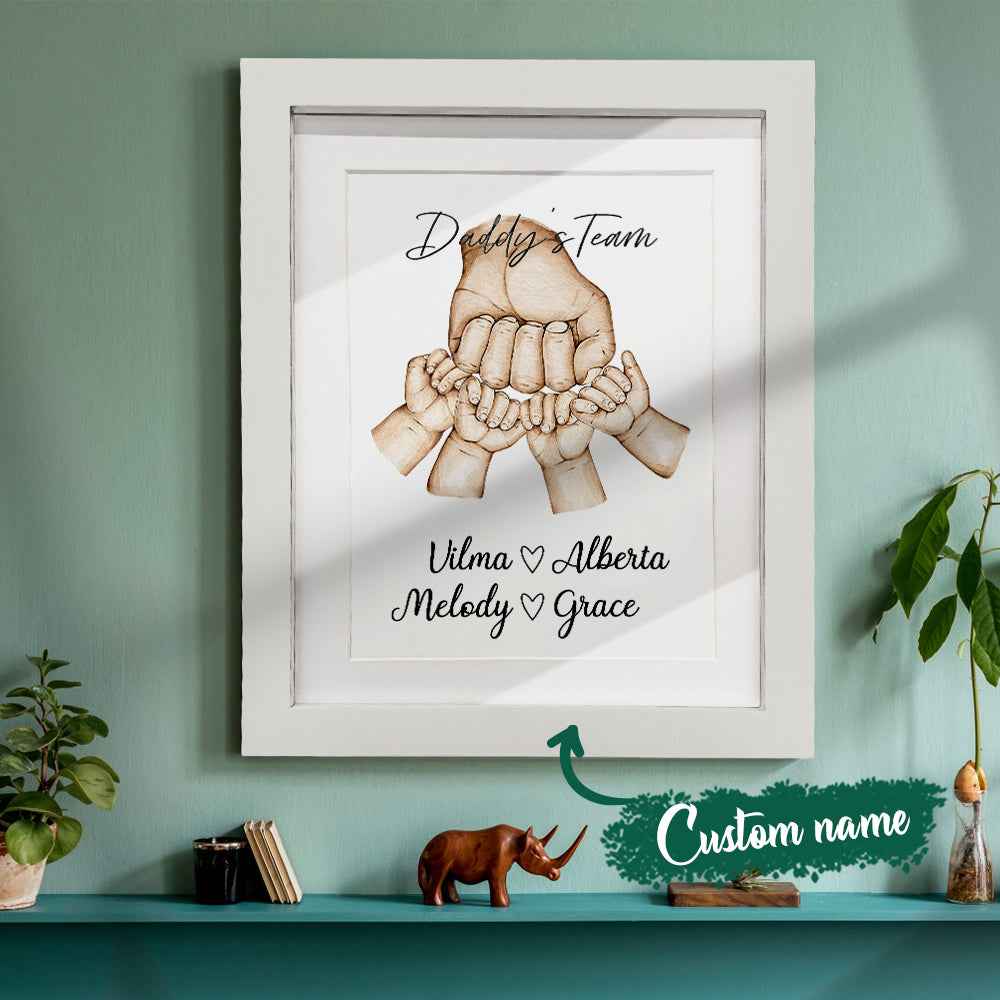 Personalized Fist Bump Frame Custom Father's Day Picture Frame Gift for Daddy